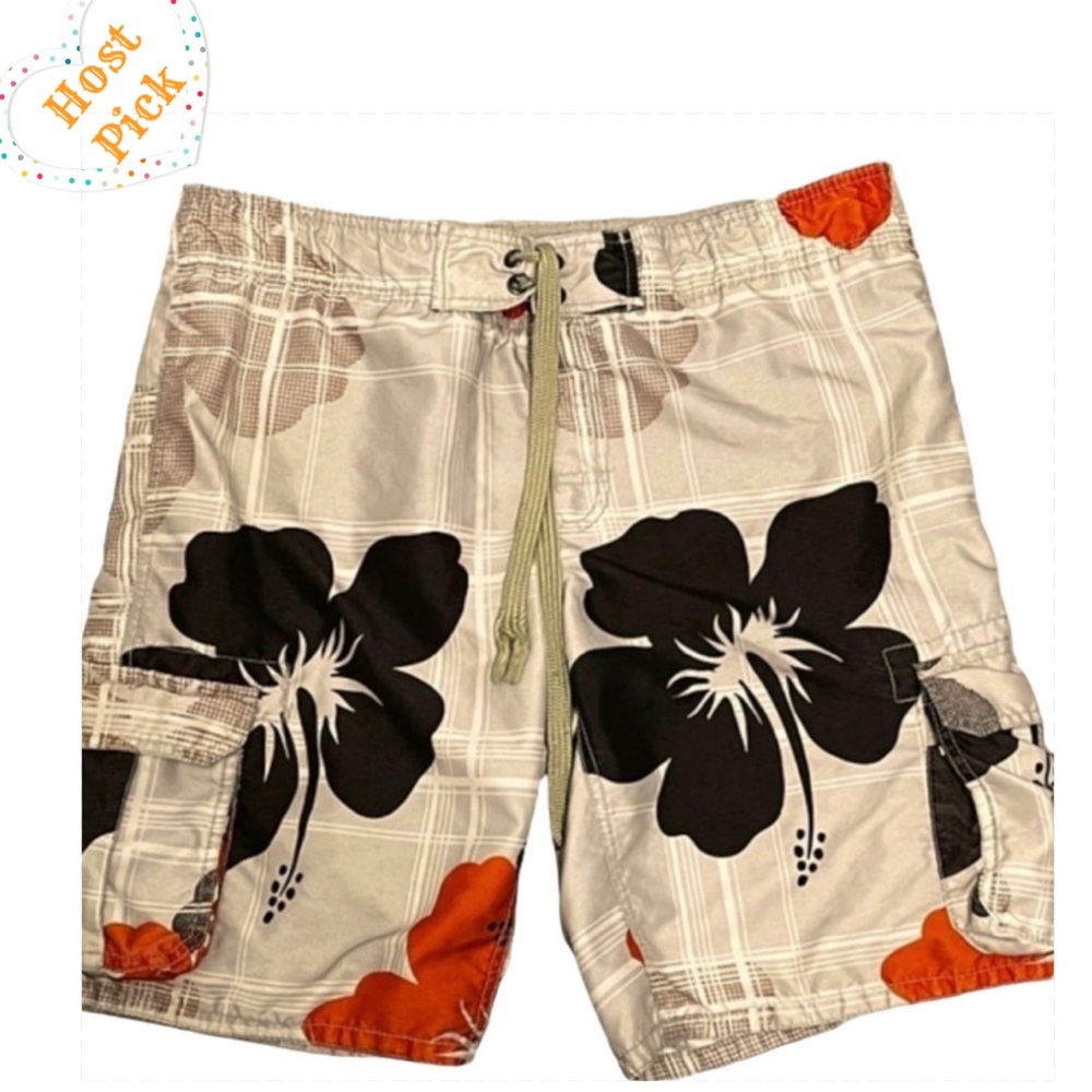 Arizona Men's Medium Swim Trunks Board Shorts Mesh Lining Pockets Hawaiian Surf